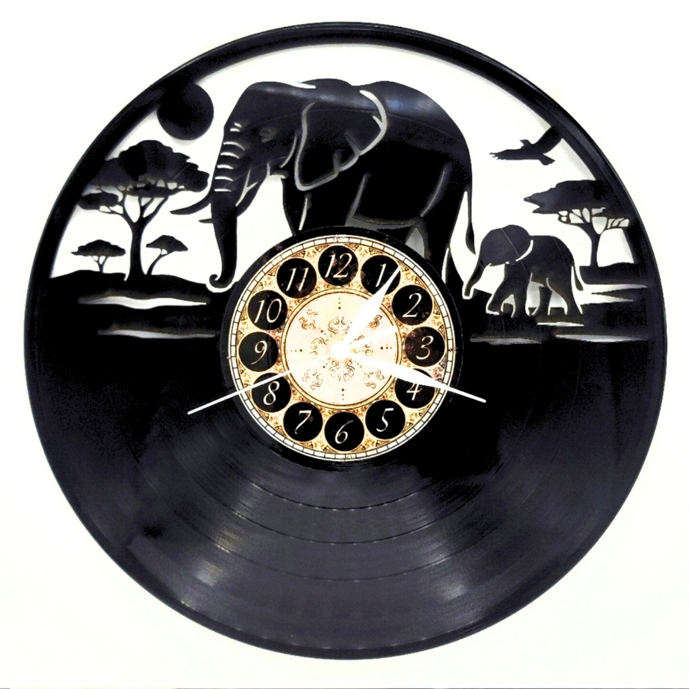 ELEPHANT vinyl record clock